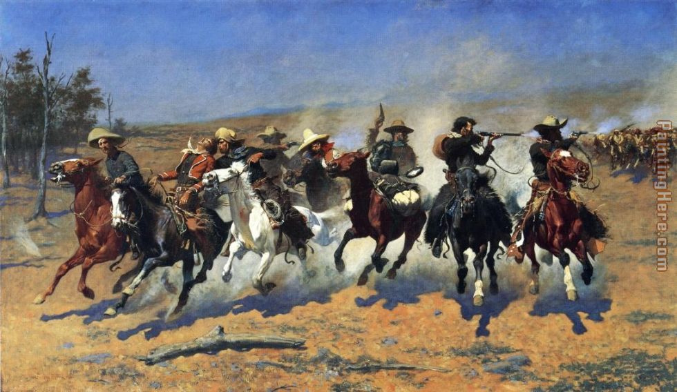Frederic Remington A Dash for the Timber